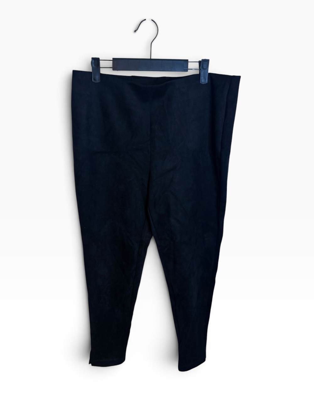Zac & Rachel Black Faux Suede Pull On Ankle Pants